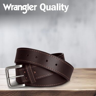 Шкіряний чоловічий ремінь Wrangler Country Casual для джинсів, коричневий, розмір 40 (талія 37-38)