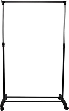 Home Vida Clothes Rack, Single Clothes Rod, Adjustable, (Silver)