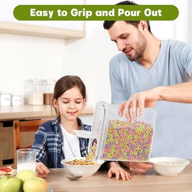 Набір контейнерів для зберігання Withosent 24 шт. з кришкою, пластикові, для продуктів, зерна, мюслі, з етикетками та ложкою (2L 1.6L 0.8L)