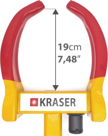 KRASER WA820 Протикрадіжна блокіратор коліс для авто, причепів і мотоциклів – універсальна колесна скоба з антивандальним замком, висока безпека, лідер тестів