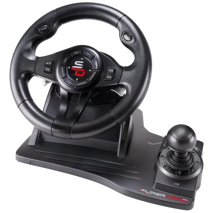Руль SUBSONIC Superdrive Drive Pro з педалями, кермом, Paddles, вібрацією для Xbox Serie X/S, PS4, Xbox One, PC (програмований) (GS550)