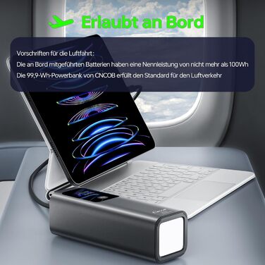 Powerbank 27000mAh, 140W, 3 порти, сумісний з iPhone, MacBook, iPad, AirPods