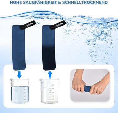 Набір з 3-х рушників з мікрофібри (великий 160x80 см та 2 маленьких 80x40 см), швидковисихаючі рушники для фітнесу та спорту, для пляжу, ванни, спорту та подорожей, темно-синій