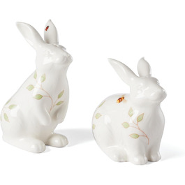 Lenox 893456 Butterfly Meadow Bunny Salt & Pepper Shakers, Porcelain, Multicolor
