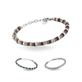 Чоловічий браслет на руці з нержавіючої сталі з шайбами та болтами, регульована довжина 18-21 см з подарунковою коробкою (Коричневий)