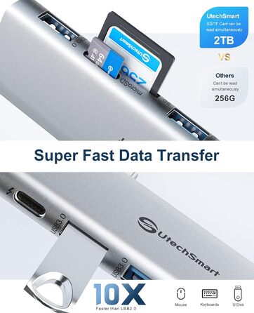 Док-станція USB C для MacBook та Windows, 3 монітори, Ethernet, 2 HDMI, VGA, PD3.0, SD/TF, 4 USB порти (UCN3317)