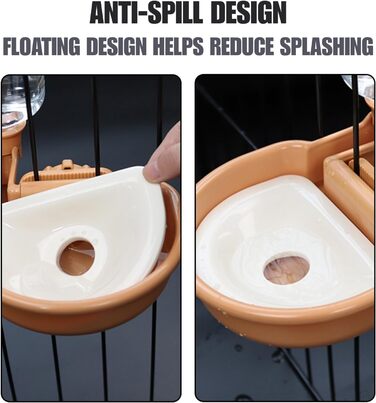 Автоматичний поїльник для собак у клітку, 480 мл, антиперелив, фонтанчик для собак, котів та кроликів (Помаранчевий)