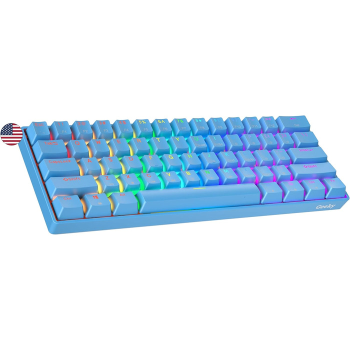 Механічна ігрова клавіатура Geeky GK61: 61 клавіша, RGB підсвічування, Hot-Swap, ANSI US Layout