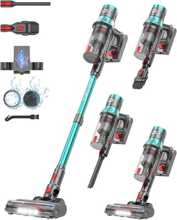 Бездротовий акумуляторний пилосос YU7 580W з потужністю всмоктування 47000Pa, час роботи до 70 хвилин, сенсорний екран, для килимів, шерсті тварин, твердих поверхонь