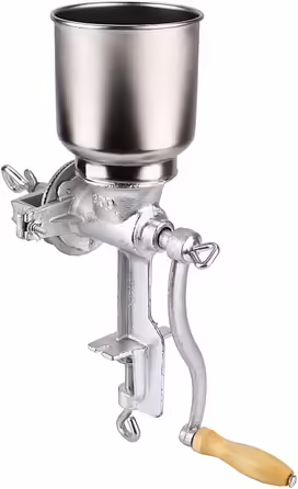 Manual Grinder, Table Clamp Corn Mill Grain Mill, Manual Mill Manually with Large Cast Iron Hopper for Grains, Seeds, Coffee, Corn, Pepper, Nuts 43 x 28 x 16 cm