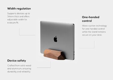 Oakwood Adjustable Wooden Laptop Stand - Desk Dock for MacBook Pro, MacBook Air, iPad - Walnut & Oak Wood, Handmade