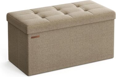 Складаний пуф SONGMICS з місцем для зберігання, 76×38×38 см, до 300 кг, для вітальні, спальні, коридору, камелевий