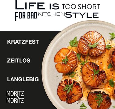 Moritz & Moritz Castello 20-Piece Dinnerware Set - Beige Stoneware Dinner Set for 4 - Includes Dinner Plates, Dessert Plates, Soup Plates, Bowls, and Cups