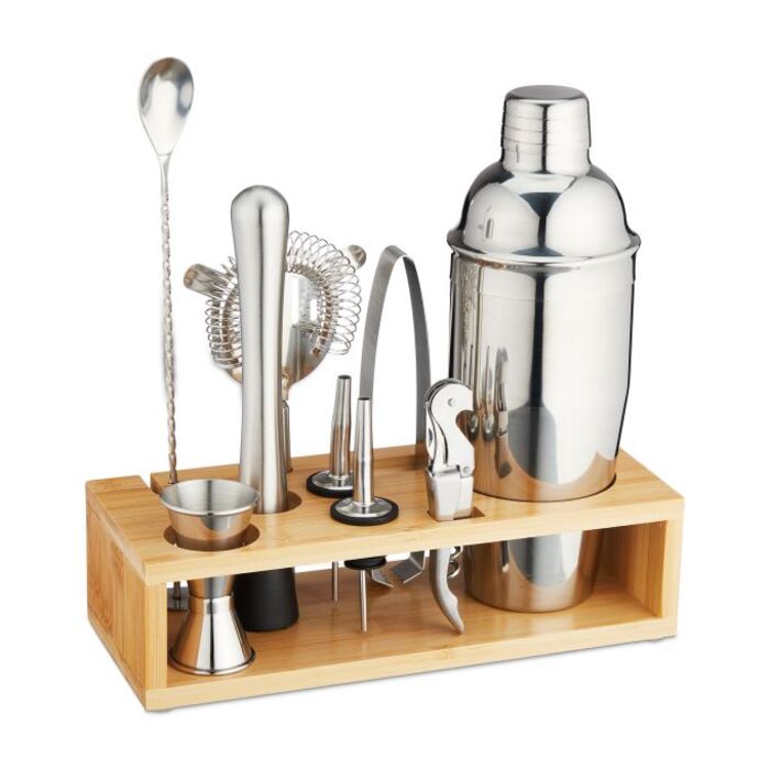 Relaxdays 10-Piece Cocktail Set with Stand