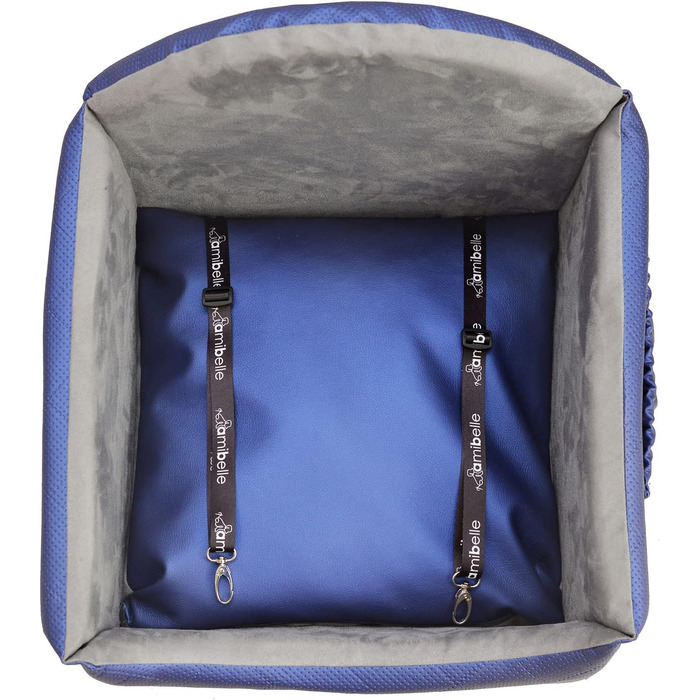 Автокрісло для собак 2в1 | Універсальне автоліжко для собак та котів | Миється, штучна шкіра, плюш, 48x48 см, блакитне