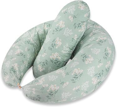 Подушка для вагітних та годування 2 в 1 Chilling Home XXL, подушка для сну на боці, подушка для дитини, з внутрішньою подушкою та чохлом з бавовни (блакитний/зелений)