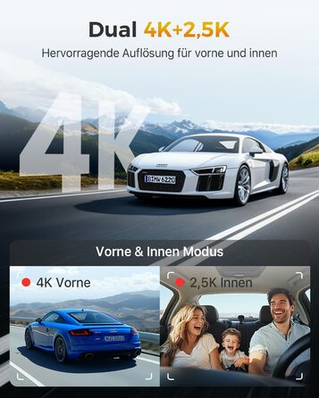 Відеореєстратор GKU 3-камерний, 4K+1080P+1080P, GPS, WiFi, IPS-дисплей 3