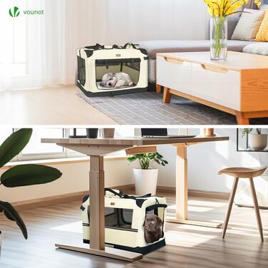 Транспортна переноска для собак та котів VOUNOT, складана, 82x60x60 см XL, сіра