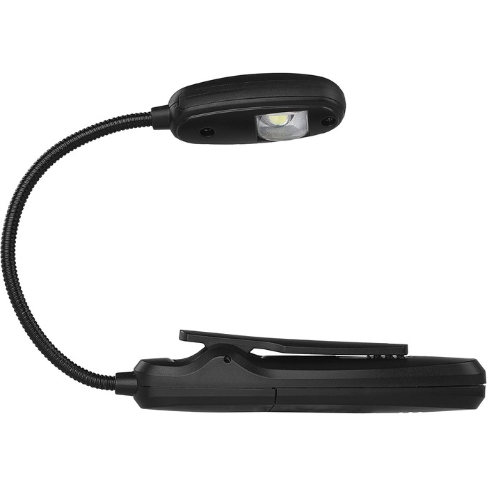 LED лампа EMOS для читання з кліпсою - 10 лм, до 7 м - 2 режими, 35 год, акумулятор (AAA), для внутрішнього та зовнішнього використання, чорна