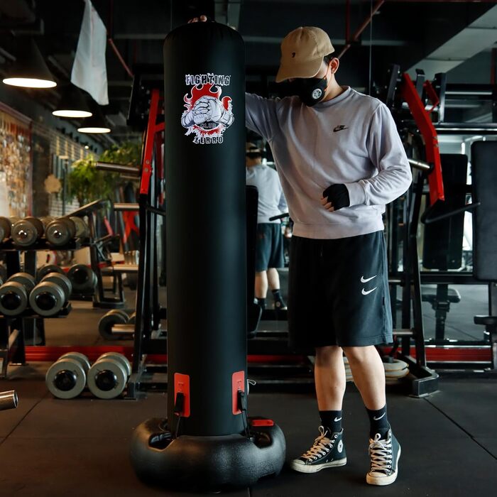 ZERRO Боксерський мішок-підставка, діаметр 30 см, для дітей та дорослих, чорний, з насосом