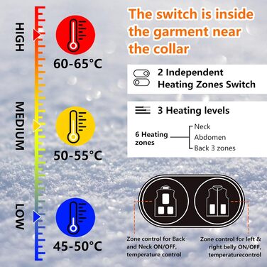 Електрична гріюча жилетка для чоловіків з 6 зонами обігріву, USB, для осені, зими, чорна XXL