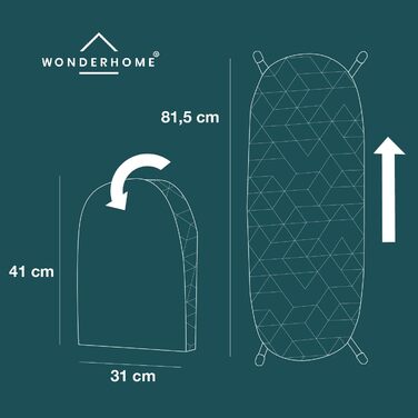 Стійка для прасування WONDERHOME, складна, сіра/блакитна, економія місця