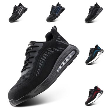 Робочі черевики Hitmars Unisex з автоматичним замиканням, розмір 36-46 (сірий, 46 EU)