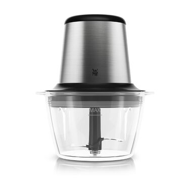 Електричний подрібнювач WMF Kult X – міні-подрібнювач, блендер для овочів, зелені та горіхів, 1л, скло, нержавіюча сталь, компактний, миється в посудомийній машині
