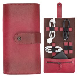 Органайзер для подорожей Solo Pelle: універсальний кейс для кабелів, гаджетів та аксесуарів (червоний)