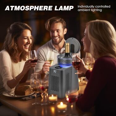 NEWTRY Електричний охолоджувач вина, для 750мл пляшок, з кабелем, для дегустацій при низькій температурі