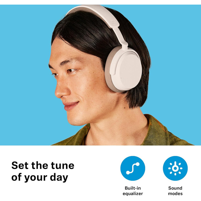 Навушники бездротові Sennheiser ACCENTUM з шумозаглушенням Bluetooth, білі - до 50 год роботи, гібридний ANC, комфорт для подорожей та навчання