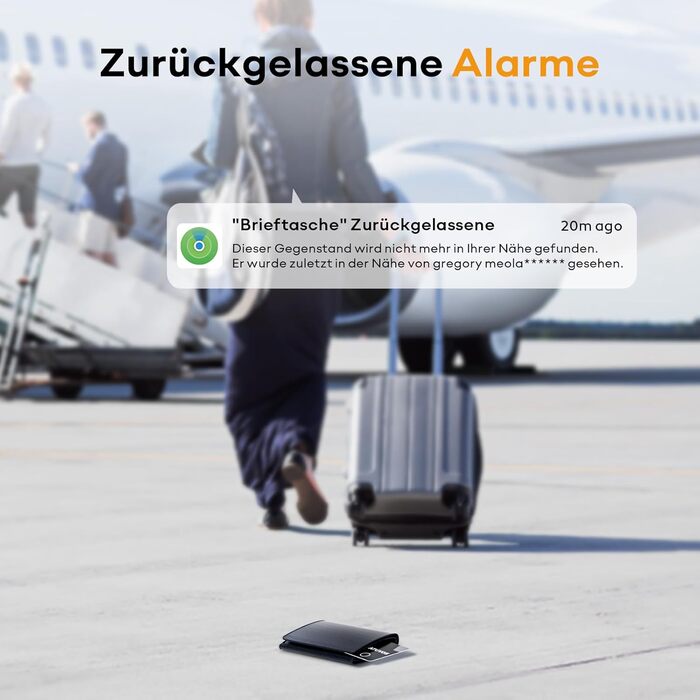 ATUVOS Air Tag Card Wallet Tracker Card Thin 1.6mm, Rechargeable Wallet Finder Compatible with Apple's Find My APP (iOS ONLY, Android Not Supported), Item Finder for Suitcases/Wallets/Luggage