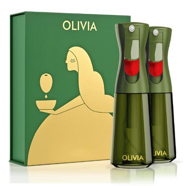 Спрей для олії FLAIROSOL Olivia, 2 шт., зелене скло, 200 мл - розпилювач для кухні, фритюрниці, салату, BBQ з контролем порцій