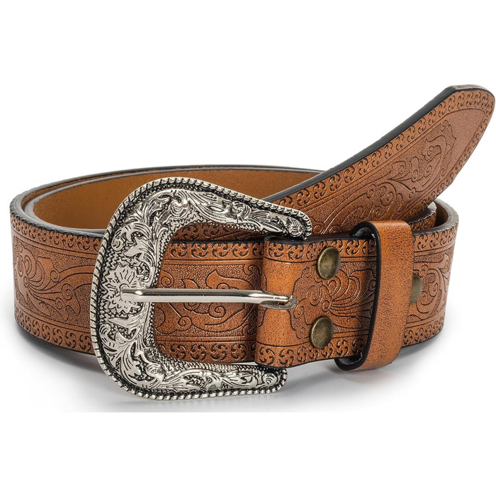 Жіночий/Чоловічий Ремінь Cowboy Стиль з Регульованою Пряжкою INOGIH - Ремінь з Вигравіюванням для Джинсів, Штанів, Суконь (30'-39')