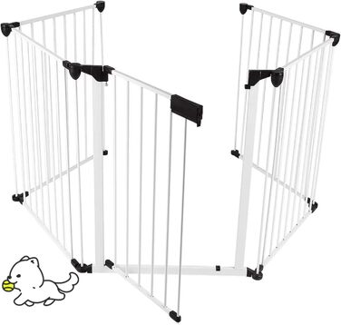 Клітка для собак, металева, розкладна, 310 x 2,5 x 75 см (5 шт., білий)