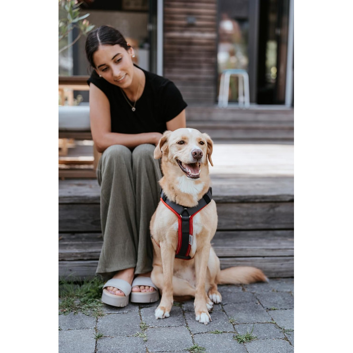 Нашийник для собак HUNTER Maldon UP, червоно-сірий, S-M: м'який, комфортний, з 3M Scotchlite, регулюється