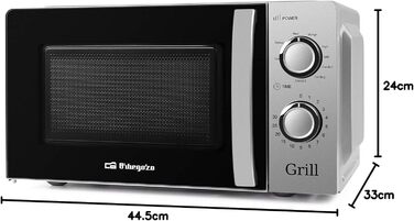 Мікрохвильова піч Orbegozo MI 2115, 20 л, 700 Вт, біла, з грилем