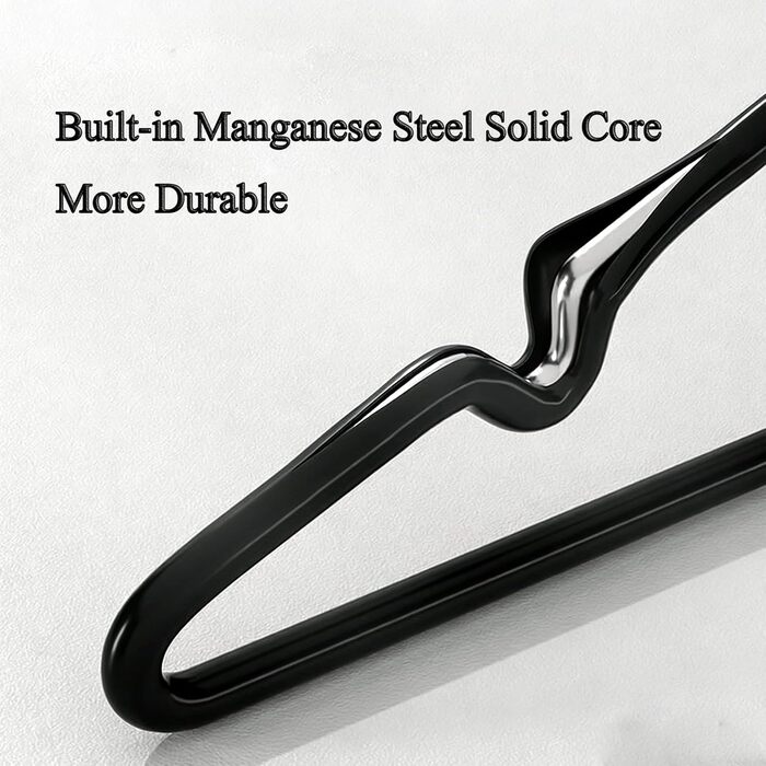 Набір вішалок для одягу з металу, 30 шт., з вирізами для плечей, стійкі до іржі, економія місця, 40 см, чорні