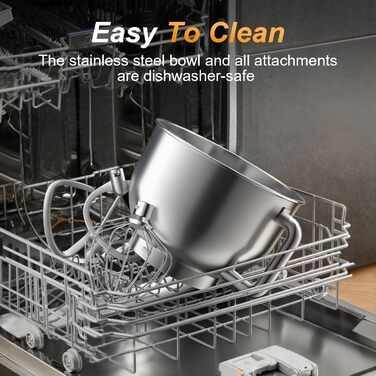 Кухонний комбайн-міксер 1300W з планетарним змішуванням, чаша 5.5л з нержавіючої сталі, 10 швидкостей, набір насадок та захист від бризок, Блакитний