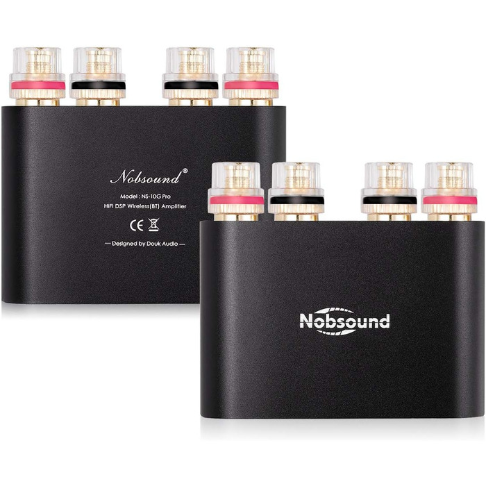 Nobsound NS-10G PRO стерео підсилювач Hi-Fi DSP 2x100Вт, Bluetooth 5.0, 2-канальний міні аудіо підсилювач для домашніх колонок, цифровий, чорний, з блоком живлення