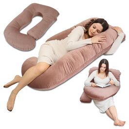 Подушка для вагітних Totsy Baby XXL для сну на боці, 190 см, рожева