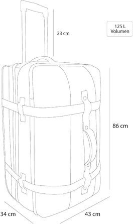 Валіза на колесах normani Reisetasche 125 л, сіро-червона, з відділенням для костюмів