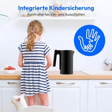 Електричний чайник MEDION LIFE MD12106, 2.2 кВт, 1.5 л, LED дисплей, LED підсвітка, автопрограми, захист від дітей, чорний