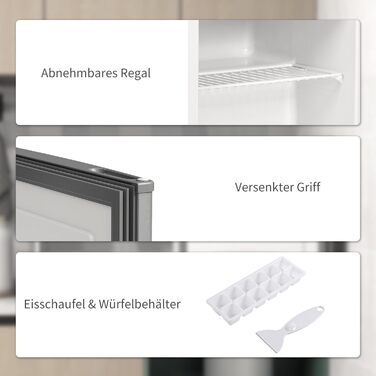 Mini морозильна камера HOMCOM 35 л, електрична, окремо стояча, сіра