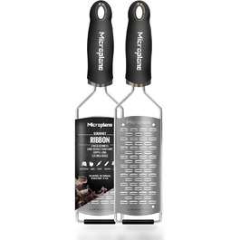 Терка кухонна Microplane Gourmet з нержавіючої сталі, чорна, для сиру, яблук, моркви, цукіні та шоколаду