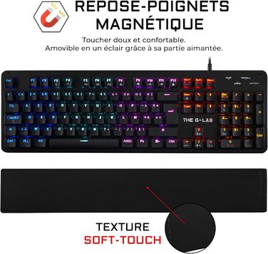 G-LAB Keyz Carbon-E RGB Механічна ігрова клавіатура (синій перемикач) чорна