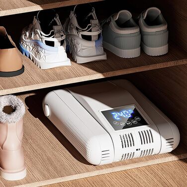 Електричний сушильник для взуття з 4 тримачами, таймером та регульованою довжиною. Підходить для взуття, рукавичок, шапок, шкарпеток та футбольних бутс