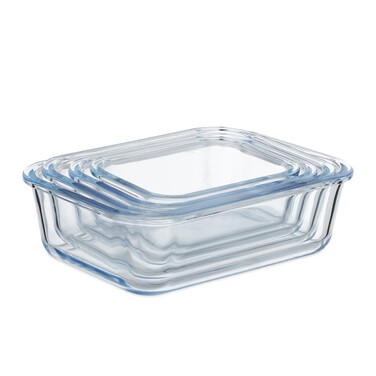 Relaxdays Glass Containers with Lids - Set of 4