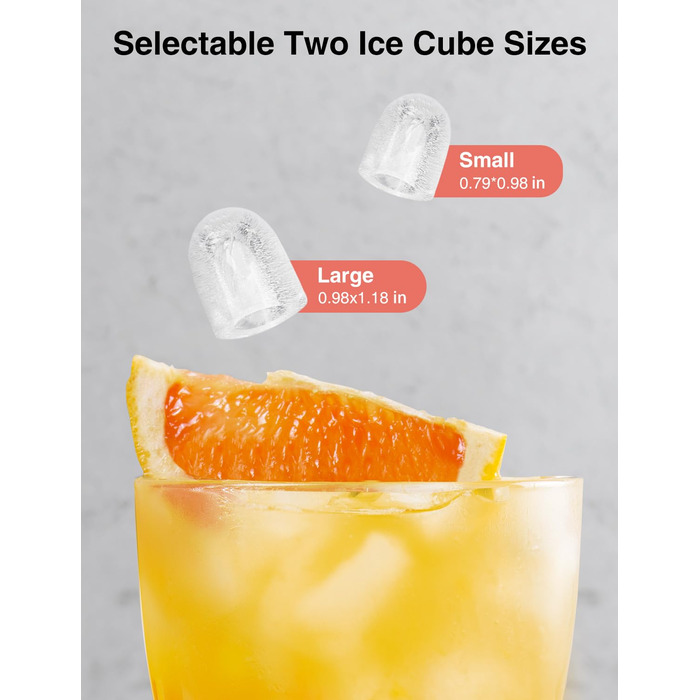 Машина для приготування льоду CROWNFUL: портативна, 9 кубиків за 6 хвилин, самоочищення, 12 кг/24 год, для дому, кухні, офісу, бару, вечірки (біла)