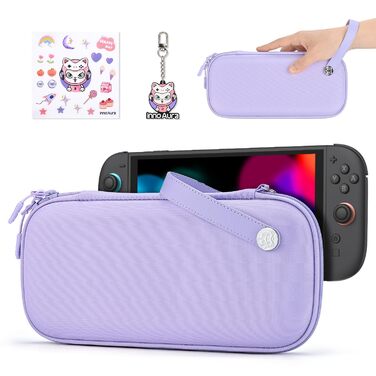 Чохол для Nintendo Switch 2 innoAura Switch 2 Tasche, фіолетовий (Galaxy Lila) - водостійкий, з амортизацією, відділенням для AirTag та великою сітчастою кишенею